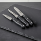 3-piece Kitchen Knives Set – Black | Non-stick Coating, Ergonomic Anti-slip Handles, Perfect For Chopping, Slicing & Dicing | Dishwasher Safe