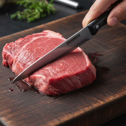 3-piece Kitchen Knives Set – Black | Non-stick Coating, Ergonomic Anti-slip Handles, Perfect For Chopping, Slicing & Dicing | Dishwasher Safe