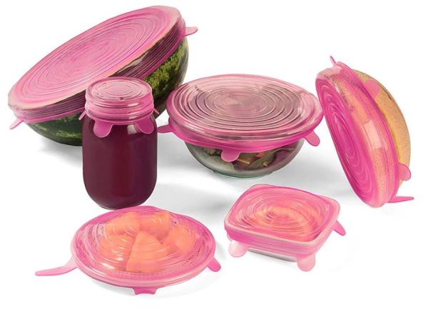 6pcs Kitchen Reusable Silicone Seal Lid, Universal Silicone Stretch Lids For Food Preservation, Vacuum Food Storage, Bowl Cover And Cookware Cover For Kitchen And Home