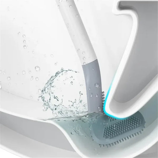 Golf Toilet Brush | Long Handle Silicone Toilet Brush, Flexible Silicone Rubber Toilet Brush Cleaning Golf Style | Without Box (random Color)