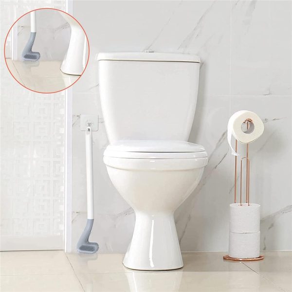 Golf Toilet Brush | Long Handle Silicone Toilet Brush, Flexible Silicone Rubber Toilet Brush Cleaning Golf Style | Without Box (random Color)