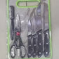6 In 1 Stainless Steel Knives Set– For Meat, Bread, Fruits, And Vegetables | Kitchen Knife Set With Scissors, Peeler & Cutting Board – All-in-one Cooking Essentials With Ergonomic Handles & Sharp Stainless Steel Blades